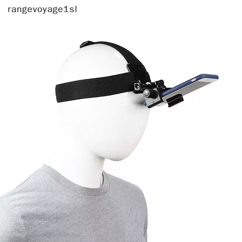 Manequim usando suporte de cabeça com haste ajustável para celular